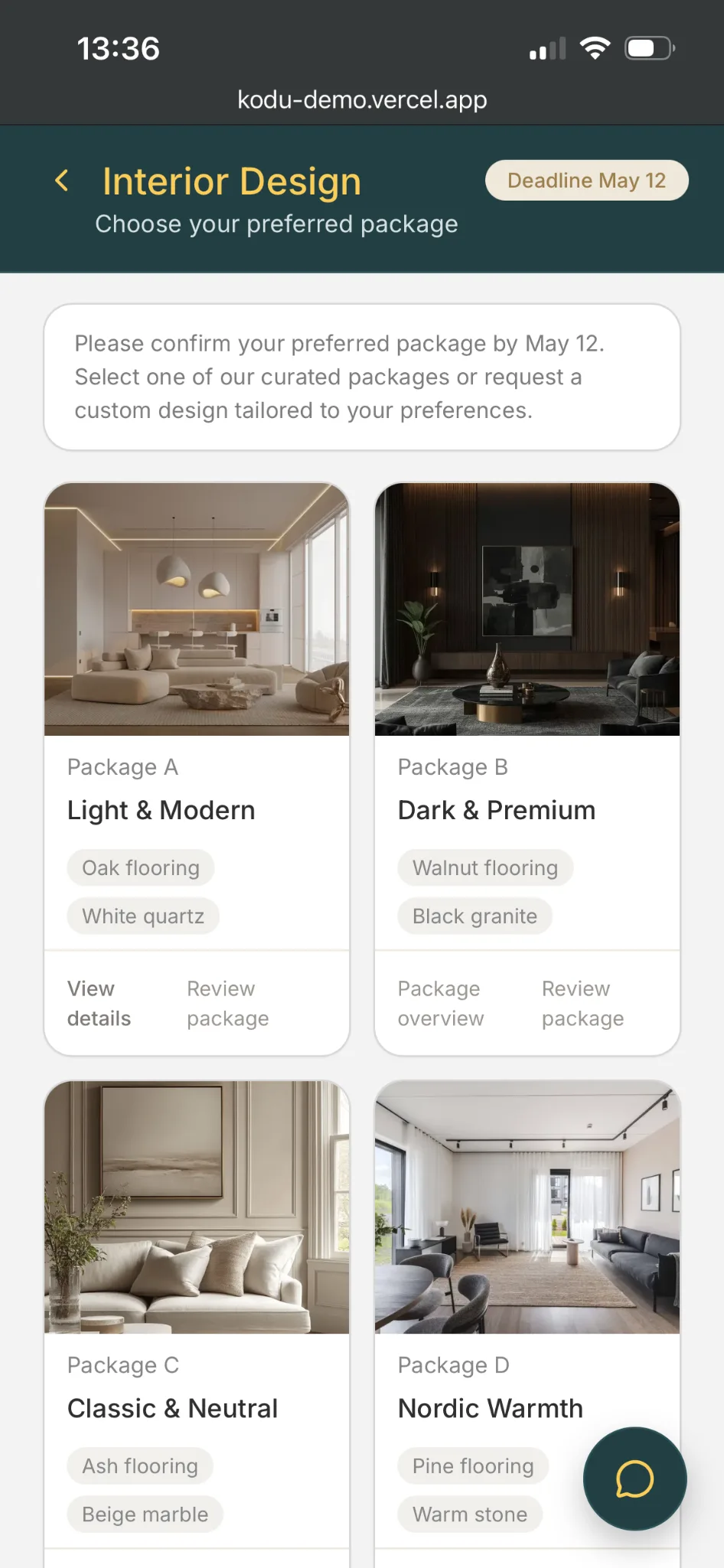 KoDu interior design selection
